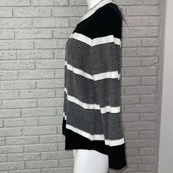 Westbound Black White Fine Knit Sweater Size P XL - Picture 2 of 7